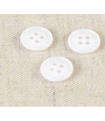 Bouton 4 trous recycle 11mm BLANC