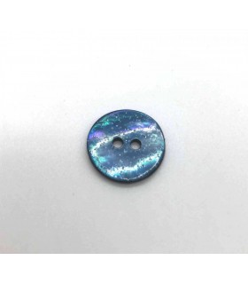Bouton Nacre Glitter  15mm petrole