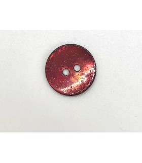 Bouton Nacre Glitter  15mm ROUGE