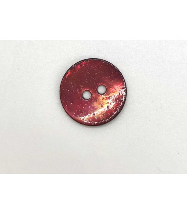 Bouton Nacre Glitter  15mm ROUGE