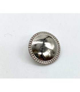 Bouton sur pied bord cisele 18mm ARGENT