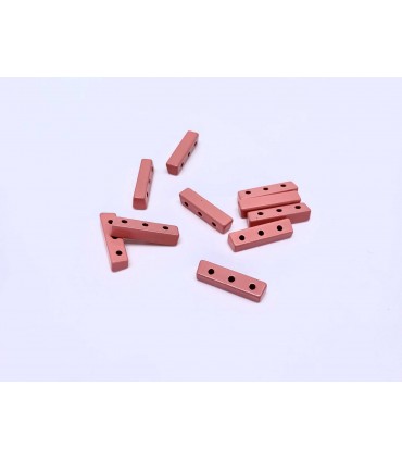 Perle Emaillee Fine Rectangle CORAIL