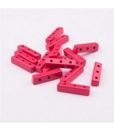 Perle Emaillee Fine Rectangle FRAMBOISE