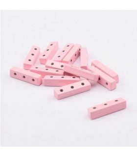 Perle Emaillee Fine Rectangle Rose Clair