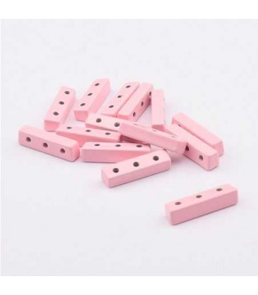 Perle Emaillee Fine Rectangle Rose Clair