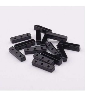 Perle Emaillee Fine Rectangle Noir