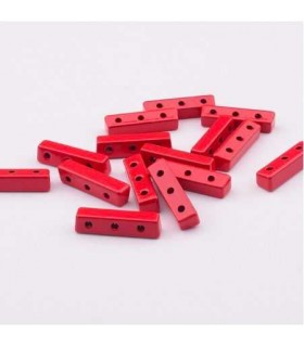 Perle Emaillee Fine Rectangle ROUGE