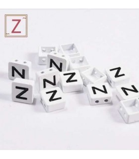 Perles emaillees forme carrees LETTRE Z