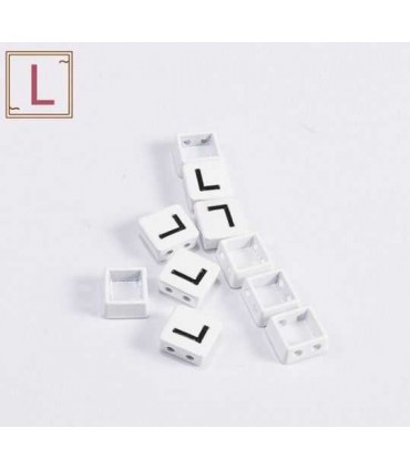 Perles emaillees forme carrees LETTRE L