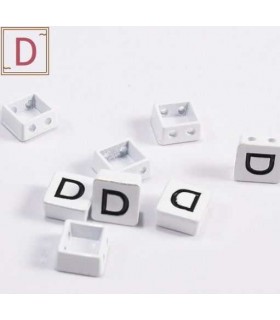 Perles emaillees forme carrees LETTRE D