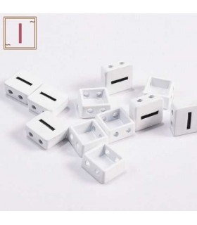 Perles emaillees forme carrees LETTRE I