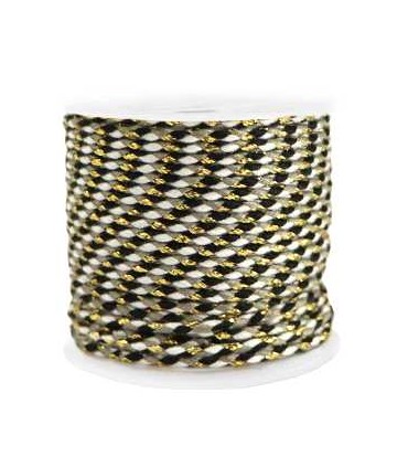Fil de Coton tressé Or NOIR et GRIS