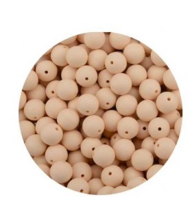 Perles en silicone 12mm BEIGE