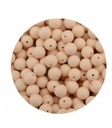 Perles en silicone 12mm BEIGE