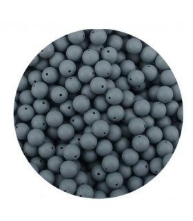 Perles en silicone 12mm GRIS FONCE