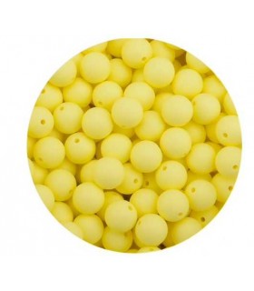 Perles en silicone 12mm JAUNE CITRON