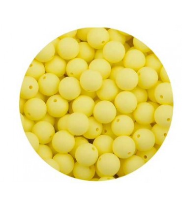 Perles en silicone 12mm JAUNE CITRON