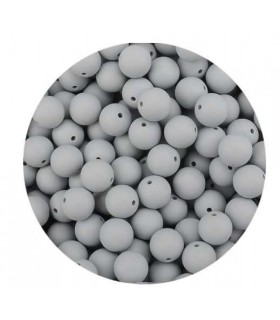 Perles en silicone 12mm GRIS CLAIR