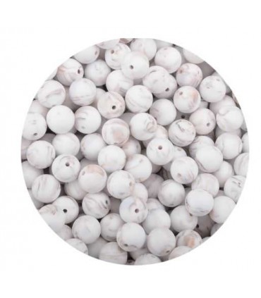 Perles en silicone 12mm MARBRE BRONZE