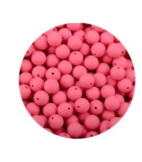 Perles en silicone 12mm Rose Bonbon