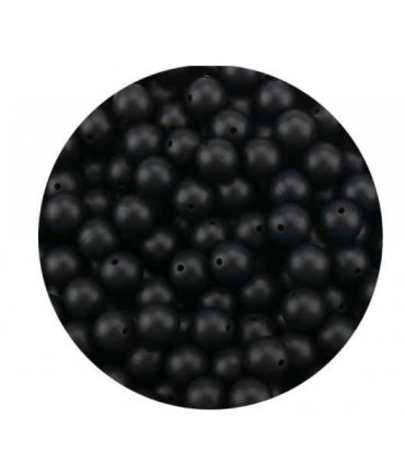 Perles en silicone 12mm Noir