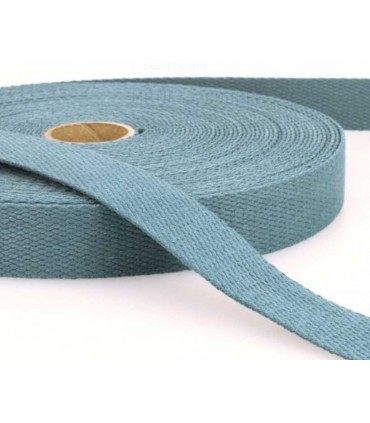 Sangle a sac Coton - 30mm vert deau