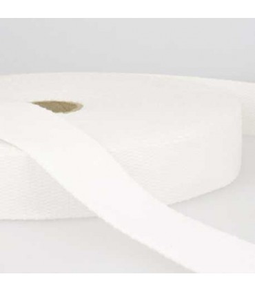 Sangle a sac Coton - 30mm BLANCHE