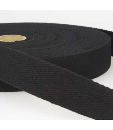 Sangle a sac Coton - 30mm Noir