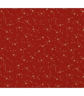 Popeline de Coton d’étoile de Noël ROUGE