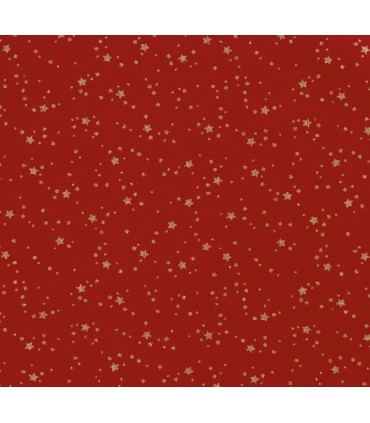 Popeline de Coton d’étoile de Noël ROUGE