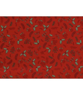 Popeline de Coton de Noël ROUGE x0.7m