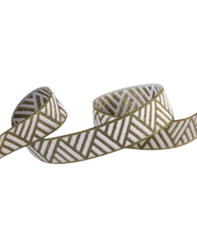 Ruban Géométrique Chevrons - BLANC