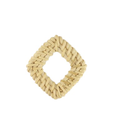 Pendentifs en rotin losange 55mm - Blanc natural