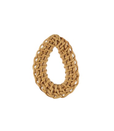 Pendentifs en rotin goutte 50mm - Beige Foncé