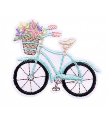 Thermocollant - Vélo avec son panier fleuris