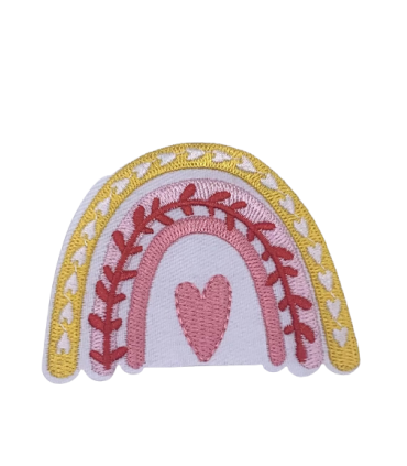 Thermocollant  - arc en ciel - coeurs