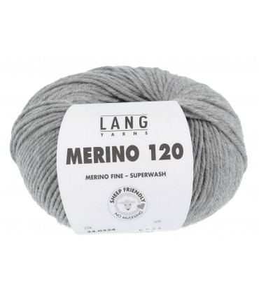 LANG YARNS   Merino 120 GRIS SOURIS