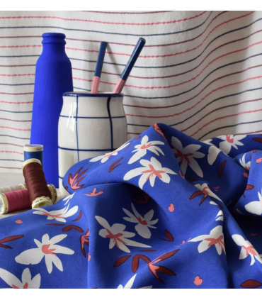 COUSETTE : viscose Dalhia - bleu