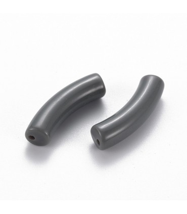 Perles acryliques Tube ANTRACITE