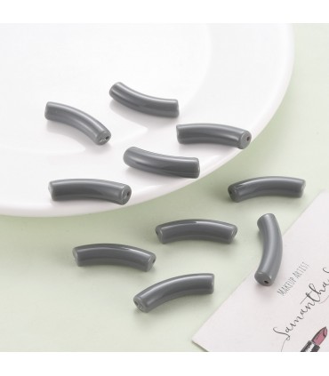 Perles acryliques Tube ANTRACITE