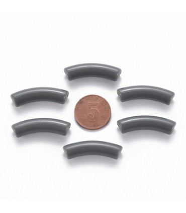 Perles acryliques Tube ANTRACITE