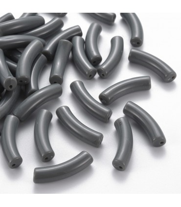 Perles acryliques Tube ANTRACITE