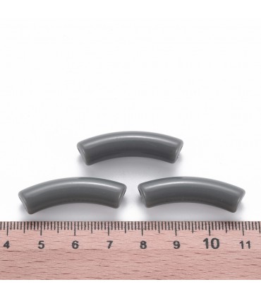 Perles acryliques Tube ANTRACITE