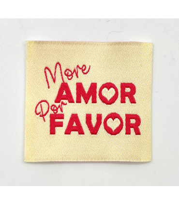 Étiquette tissée à coudre : Mor Amor Por Favor