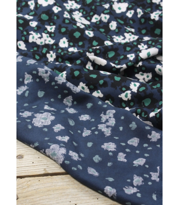 ÉGLANTINE ET ZOÉ : Sergé de Viscose CARLOTA Bleu Atlantique