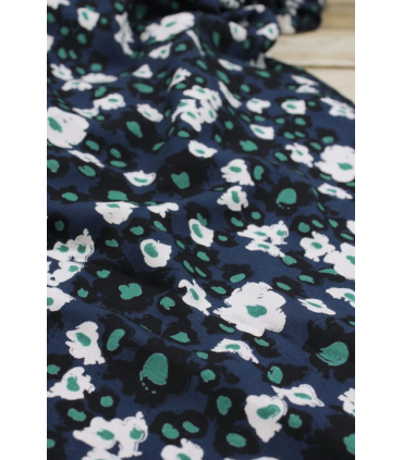 ÉGLANTINE ET ZOÉ : Sergé de Viscose CARLOTA Bleu Atlantique
