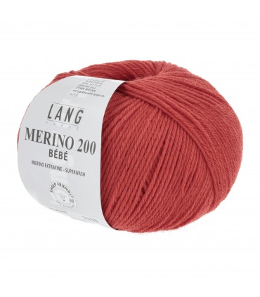 LANG YARNS MERINO 200 BEBE Rouge