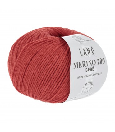 LANG YARNS MERINO 200 BEBE Rouge