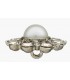 Bouton sur pied : 23mm - Strass ARGENT