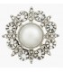 Bouton sur pied : 23mm - Strass ARGENT